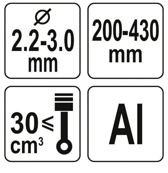 ГОЛОВКА ДЛЯ КРІПЛЕННЯ ЖИЛКИ ДО ГАЗОНОКОСАРОК YATO : Ø=2.2-3.0 ММ, L=200-430 ММ, З АЛЮМІНІЮ YT-85111 фото