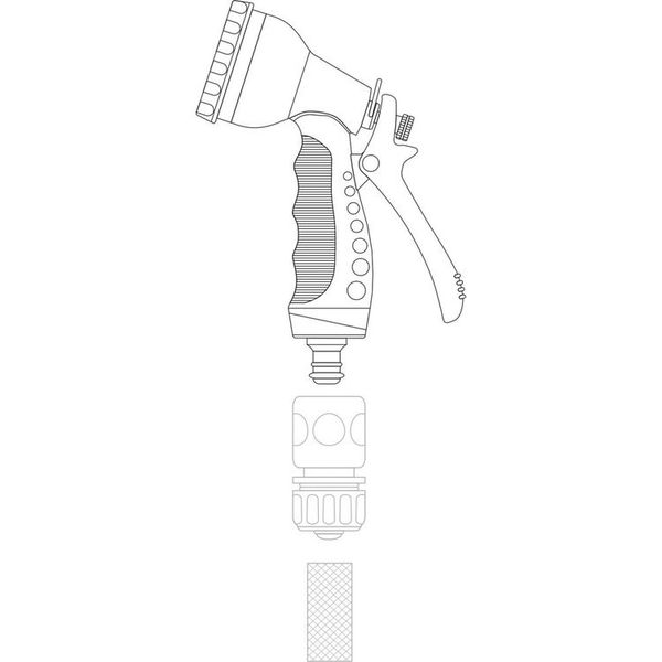 ЗРОШУВАЧ-ПІСТОЛЕТ 7-РЕЖИМНИЙ FLO ДО ШЛАНГУ 1/2", TPR-ПЛАСТИК + ЦИНК 89191 фото