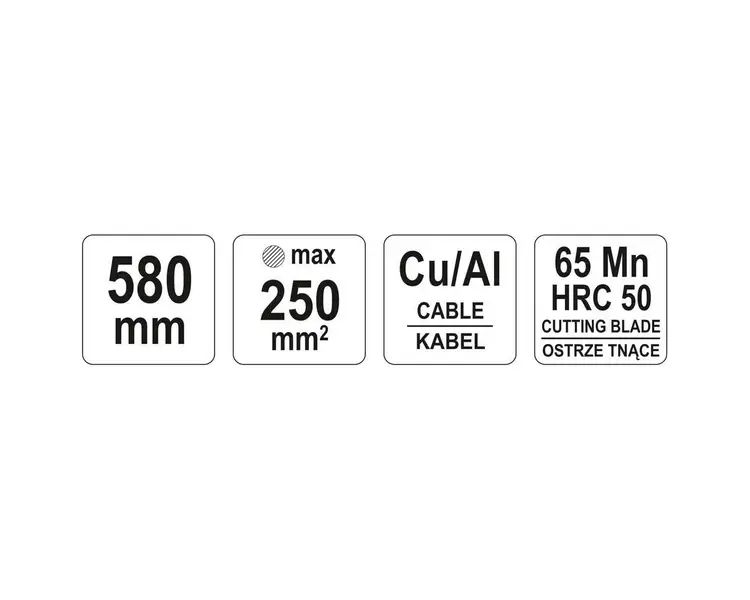 КАБЕЛЕРІЗ YATO :Ø= 18 ММ, МАКС. S=250 ММ², L=580 ММ YT-18611 фото