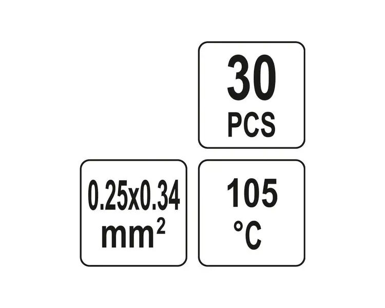 КЕМБРИКИ ТЕРМОУСАДНІ ПРИ T≤ 105°C З ПРИПОЄМ YATO : ДЛЯ ПРОВІДНИКІВ 0.25-0.34 ММ², 30 ШТ YT-81440 фото