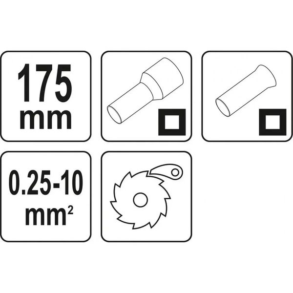 КЛІЩІ ДЛЯ ОБТИСКАННЯ І ЗАЧИСТКИ ПРОВОДІВ YATO, L= 175 ММ, AWG 23-7; 0,25-10 ММ² YT-23051 фото