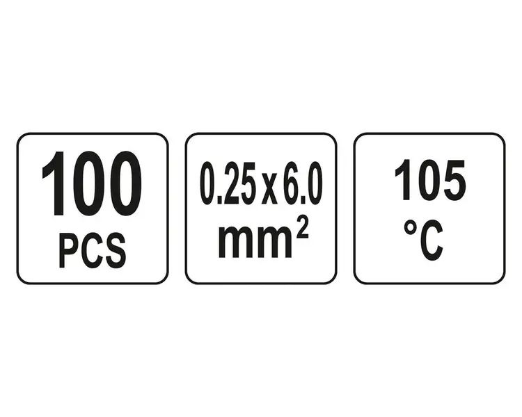 КЕМБРИКИ ТЕРМОУСАДНІ ПРИ T≤ 105°C З ПРИПОЄМ YATO : ДЛЯ ПРОВІДНИКІВ 0.25-6 ММ², 100 ШТ YT-81450 фото