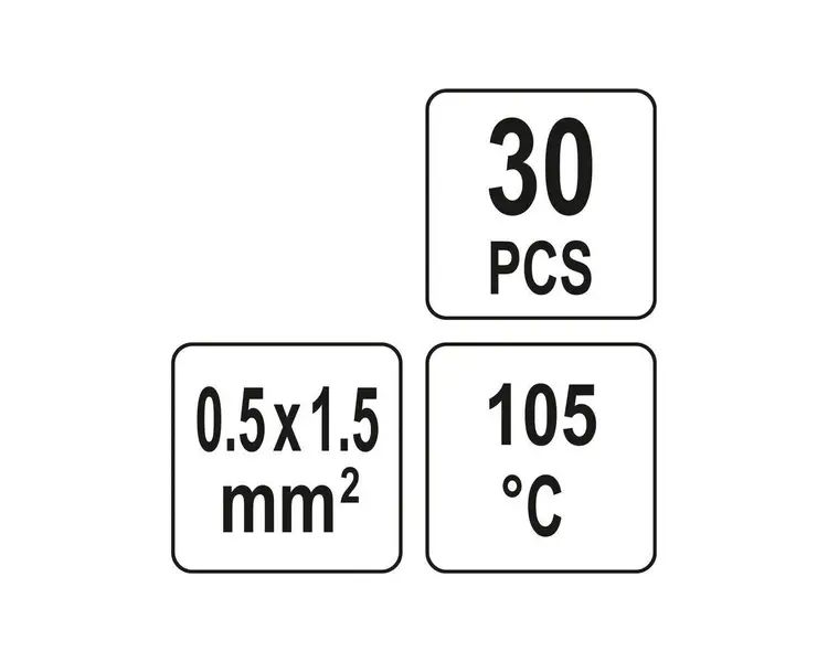 КЕМБРИКИ ТЕРМОУСАДНІ ПРИ T≤ 105°C З ПРИПОЄМ YATO : ДЛЯ ПРОВІДНИКІВ 0.5-1.5 ММ², 30 ШТ YT-81441 фото