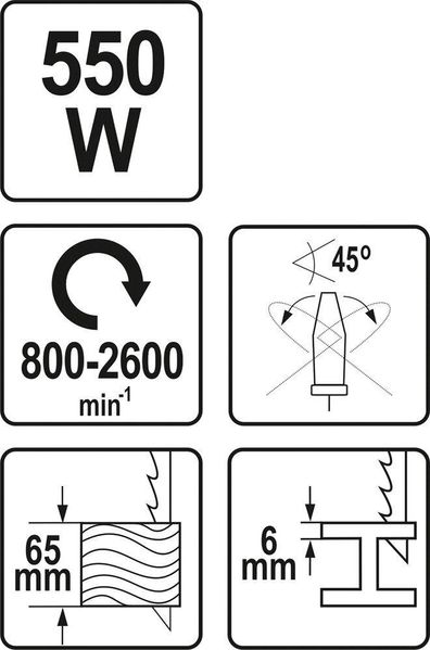 ЛОБЗИК РУЧНИЙ ЕЛ. МЕРЕЖЕВ-230 В YATO P= 750 ВТ, 600-2800 ОБ/ХВ, ГЛИБИНА РІЗУ МЕТАЛ/ДЕРЕВО- 10/150 ММ YT-82267 фото