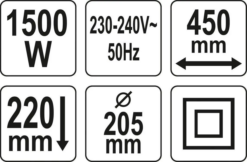 КУЛЬТИВАТОР ГРУНТУ МЕРЕЖЕВИЙ YATO, 230 В 1500 ВТ, ЗОНА ОБРОБ.- 450Х 220 ММ, НОЖІ Ø= 205 ММ YT-84850 фото