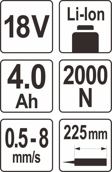 ПІСТОЛЕТ ДЛЯ КЛЕЇВ І ГЕРМЕТИКІВ АКУМУЛ. YATO: LI-ION 18В, 4АГОД, ДЛЯ ТЮБІВ L= 225 ММ, 0.5-8 ММ/С YT-82888 фото