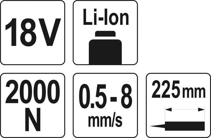 ПІСТОЛЕТ ДЛЯ КЛЕЇВ І ГЕРМЕТИКІВ АКУМУЛ. YATO: LI-ION 18В, 4АГОД, ДЛЯ ТЮБІВ L= 225 ММ, 0.5-8 ММ/С БЕЗ АКУМУЛЯТОРА YT-82889 фото