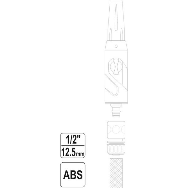 ЗРОШУВАЧ ПРЯМИЙ FLO ДО ШЛАНГУ 1/2", ABS-ПЛАСТИК 89187 фото