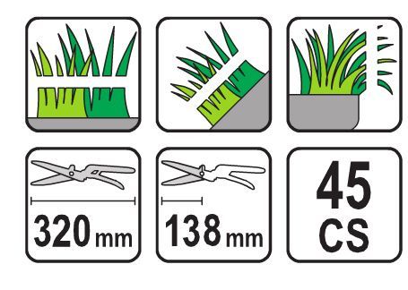 НОЖИЦІ ДЛЯ ОБРІЗАННЯ ТРАВИ FLO L= 320/138 ММ 99300 фото